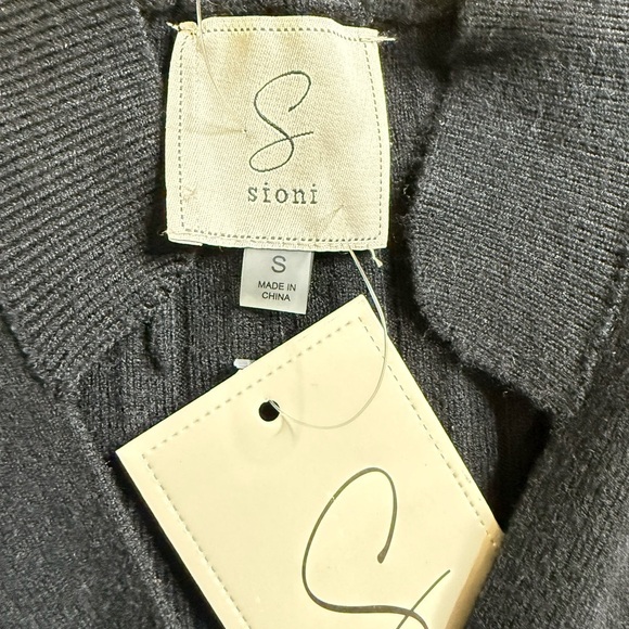 🖤 SIONI | Black Pleated-Back Cardigan Sweater NWT - Picture 5 of 6